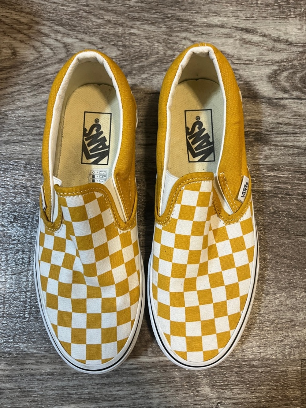 Vans Checkerboard Slip-On Sneakers - Yellow & White